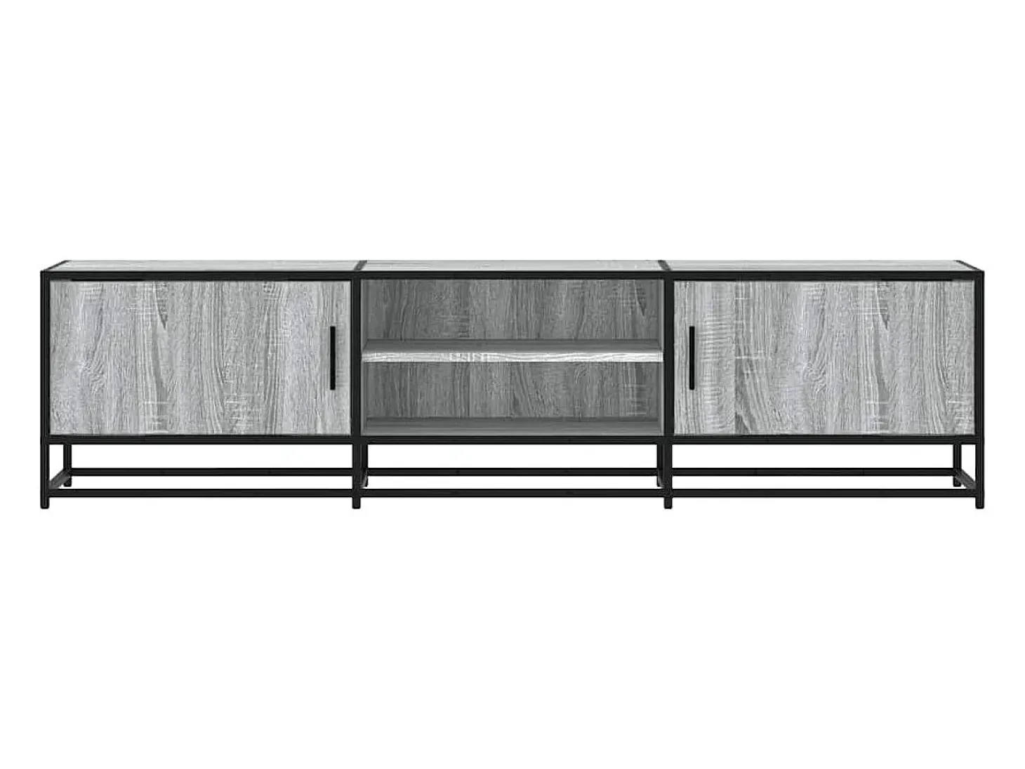 Mueble TV metal y madera ingeniería gris Sonoma 160x35x41 cm