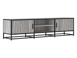 Mueble TV metal y madera ingeniería gris Sonoma 160x35x41 cm