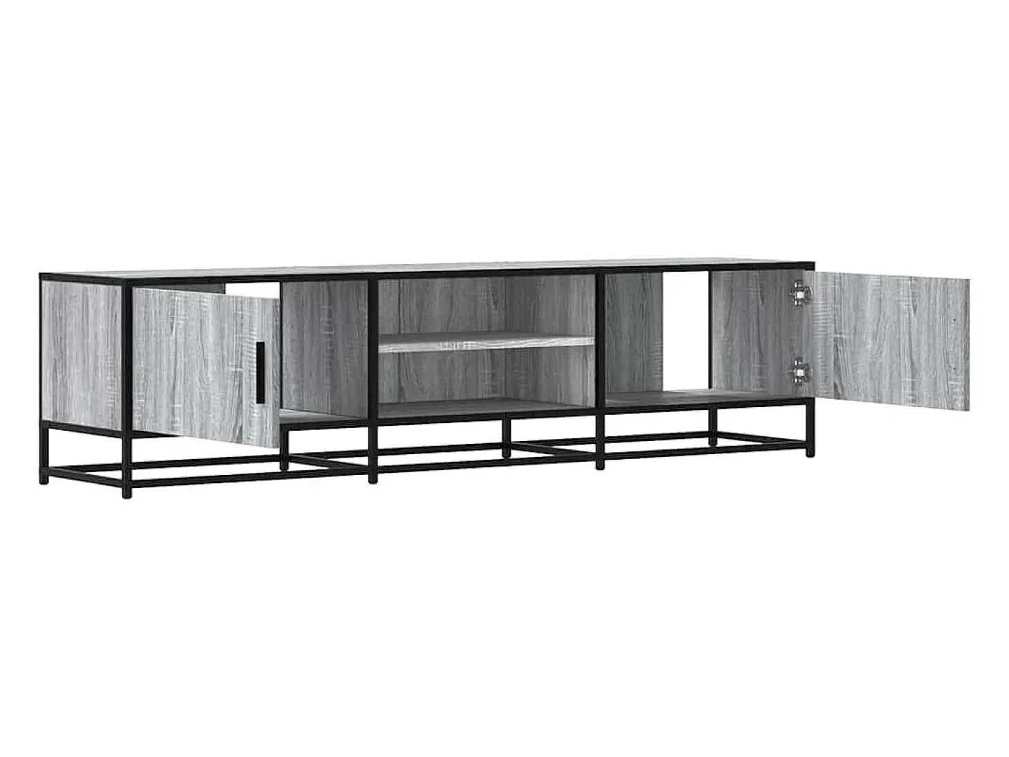 Mueble TV metal y madera ingeniería gris Sonoma 160x35x41 cm