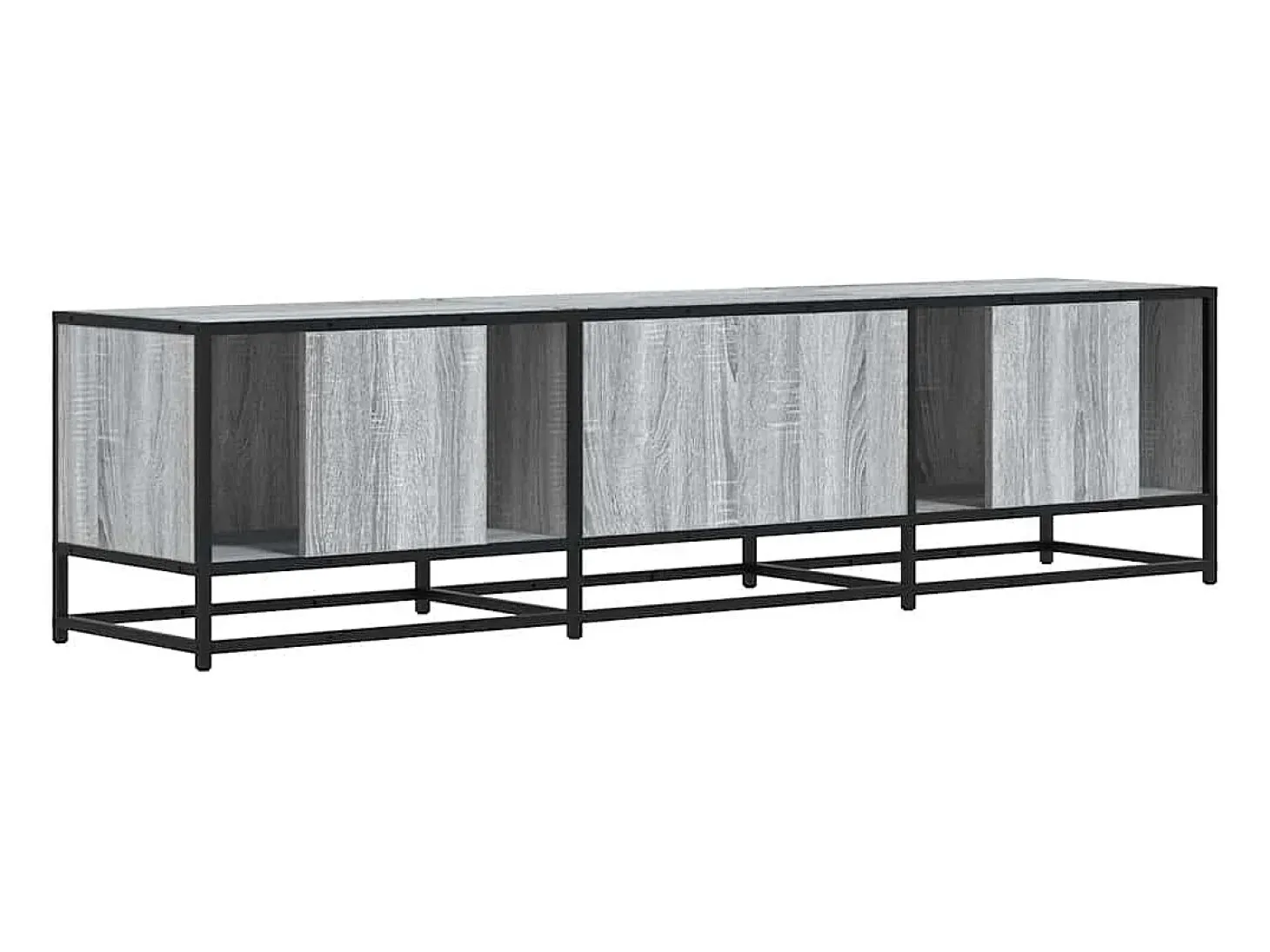 Mueble TV metal y madera ingeniería gris Sonoma 160x35x41 cm