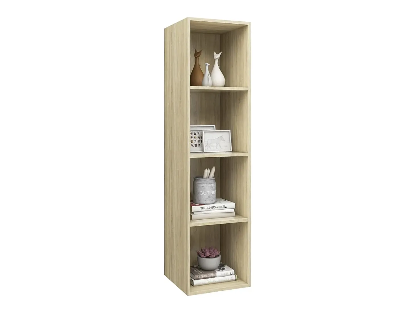 Mueble TV pared contrachapada color roble Sonoma 37x37x142,5 cm ES16774