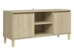 Mueble TV patas madera maciza roble Sonoma 103,5x35x50 cm YOE30474