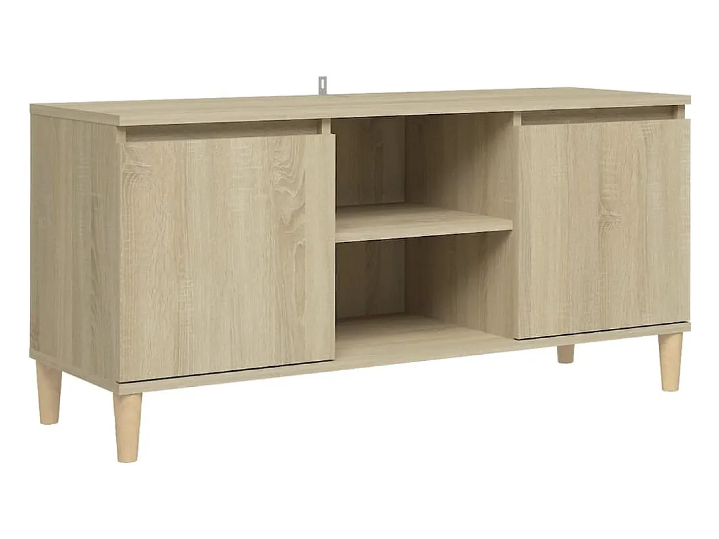 Mueble TV patas madera maciza roble Sonoma 103,5x35x50 cm YOE30474