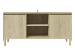 Mueble TV patas madera maciza roble Sonoma 103,5x35x50 cm YOE30474