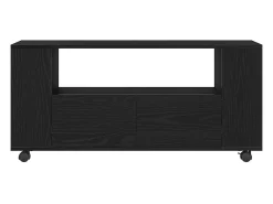 Mueble TV ruedas madera ingeniería roble negro 102x34,5x43cm