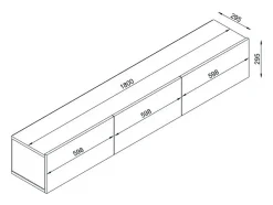 Mueble TV suspendido con 3 puertas - Efecto travertino - VIKILA