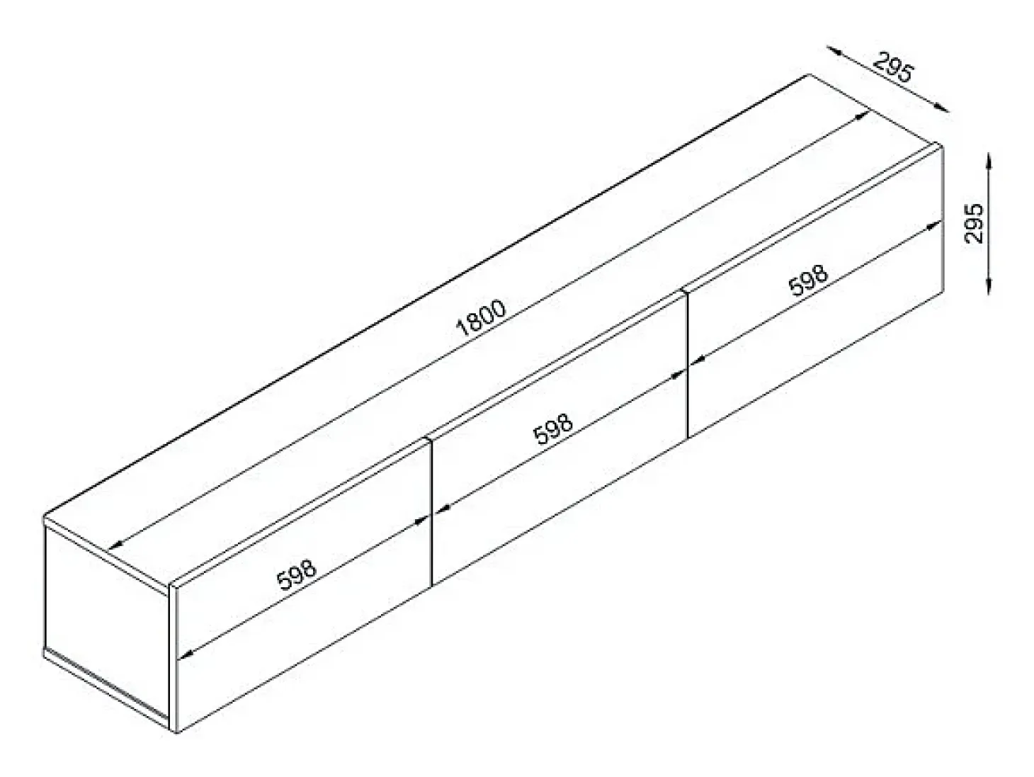 Mueble TV suspendido con 3 puertas - Efecto travertino - VIKILA