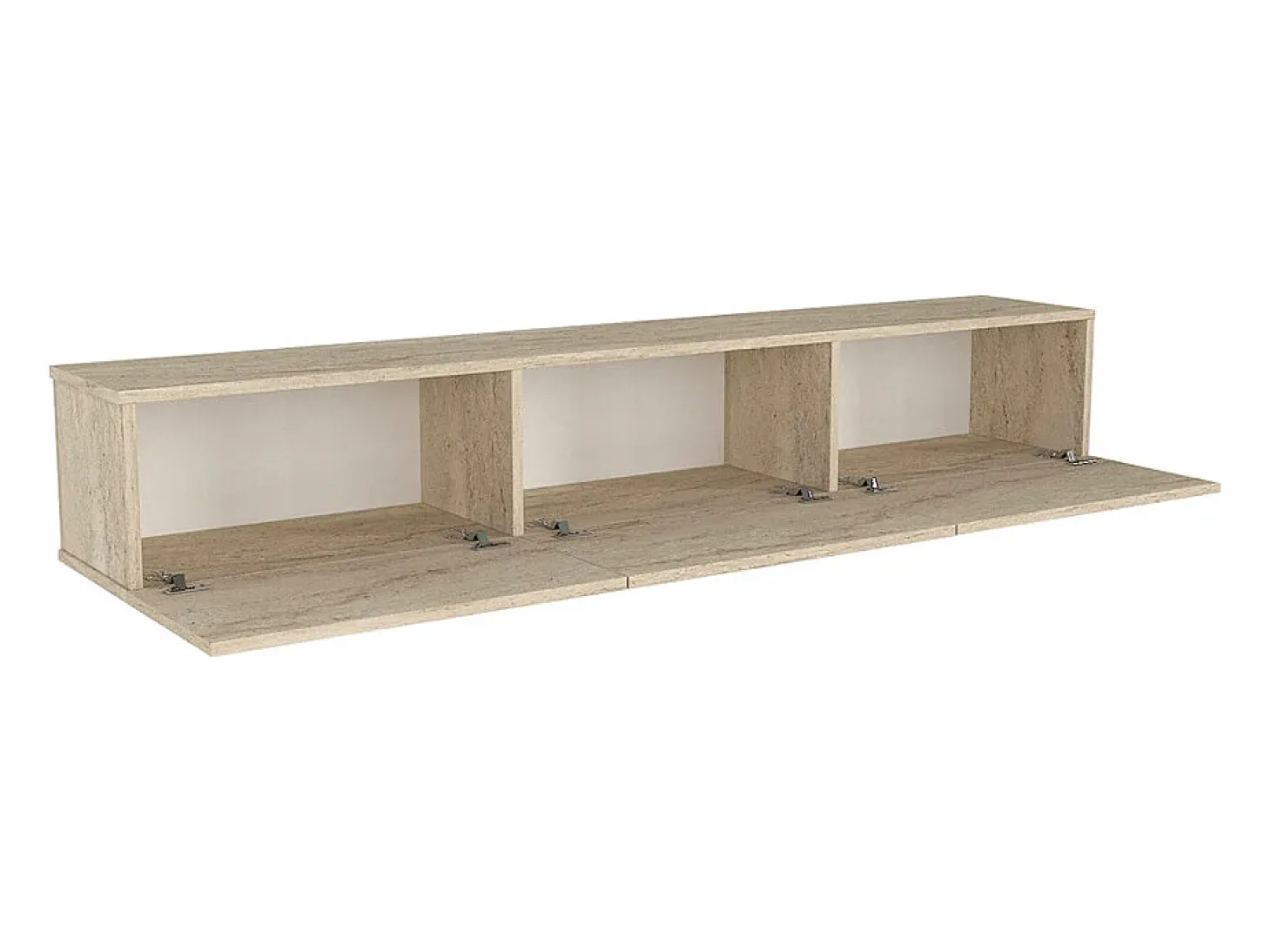 Mueble TV suspendido con 3 puertas - Efecto travertino - VIKILA