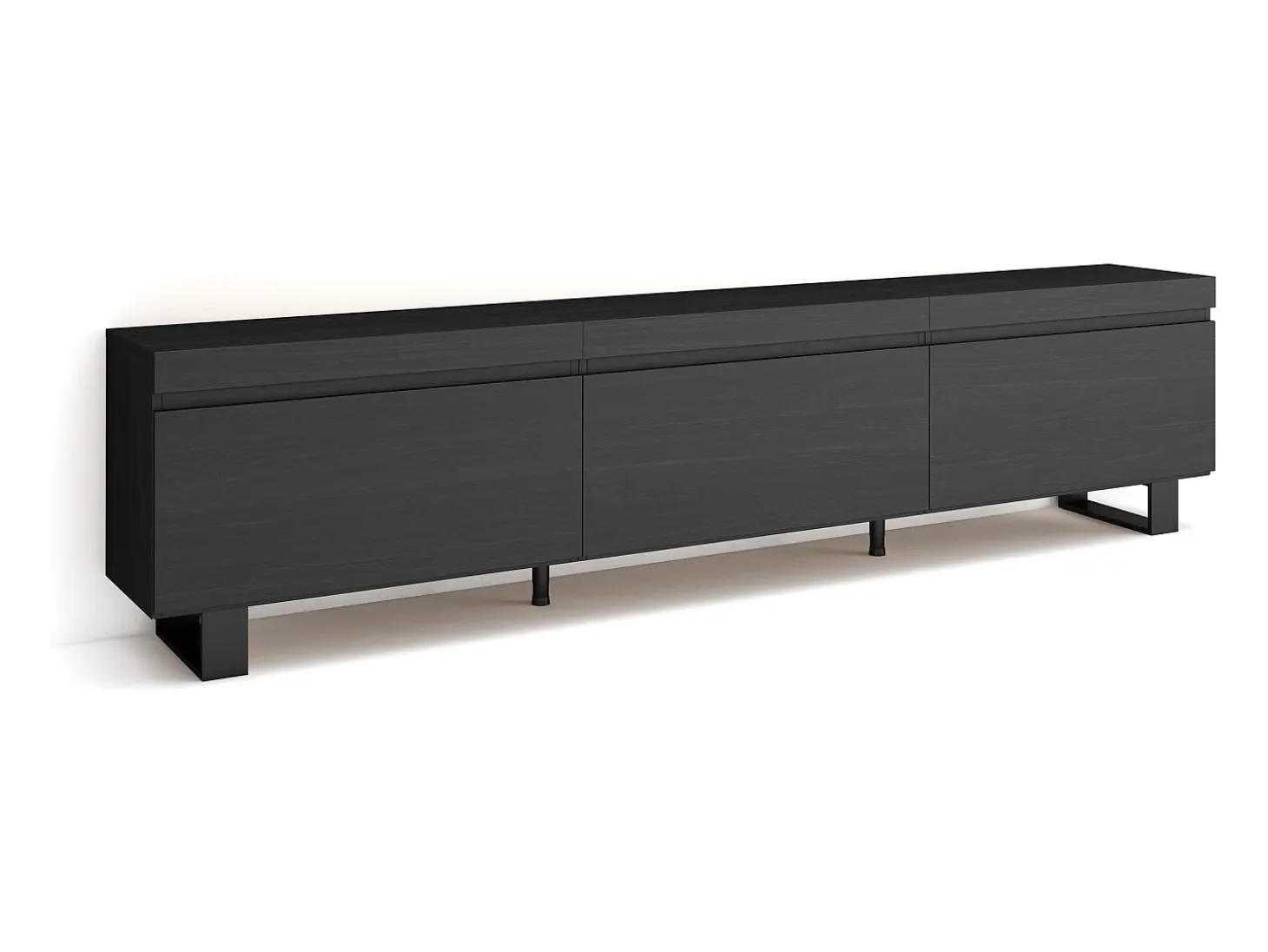 Mueble TV, Televisión, 240x35x57cm, Diseño industrial, Negro