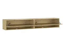 Mueble TV, Televisión, 180x34x30cm, LED, Con almacenamiento, Roble