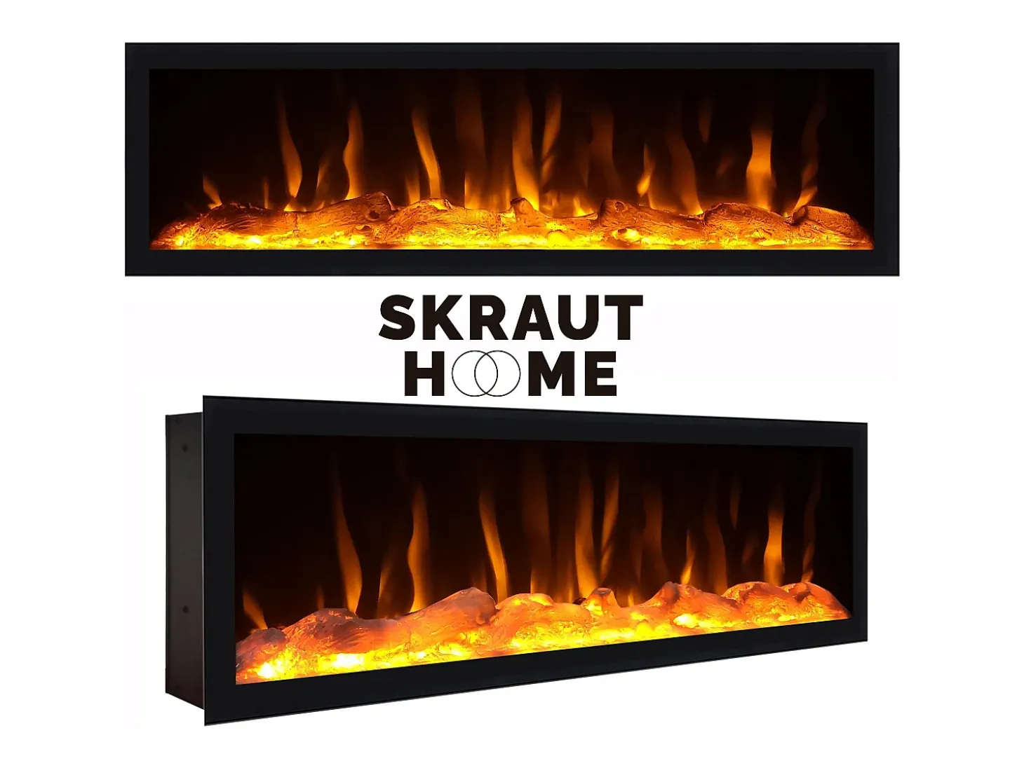 Mueble TV, Televisión, 288x35x57cm, Para TV gran formato, Chimenea eléctrica XXL, Diseño industrial, Roble