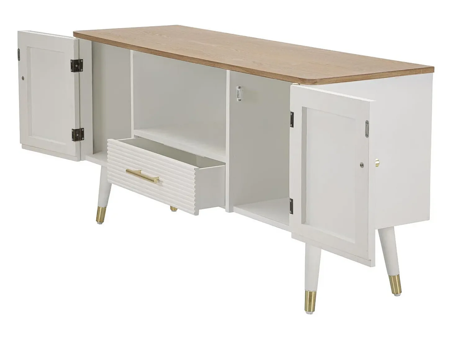 Mueble TV VKH228, Blanco, 117x40x60 cm, Kendra Home