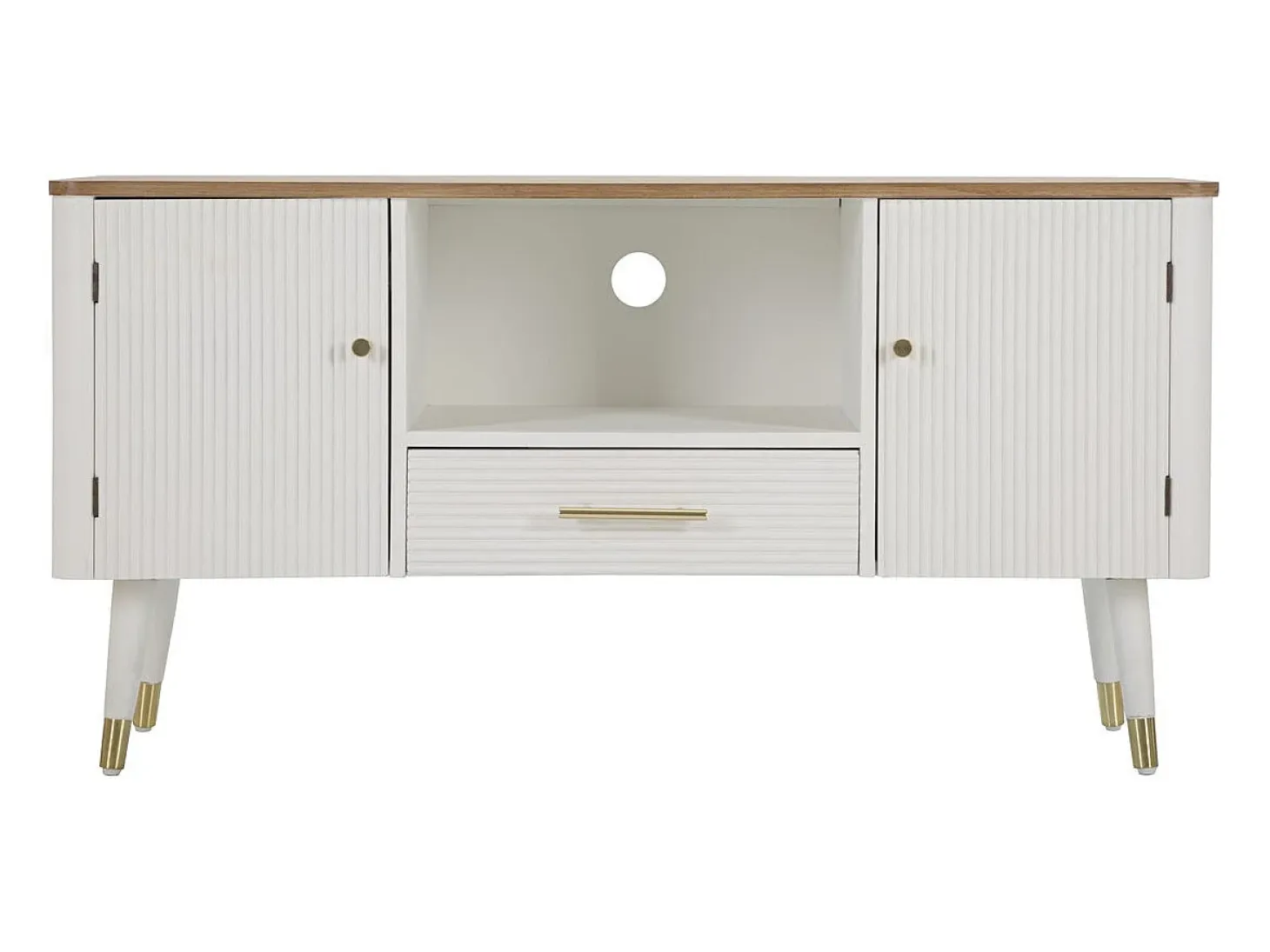 Mueble TV VKH228, Blanco, 117x40x60 cm, Kendra Home