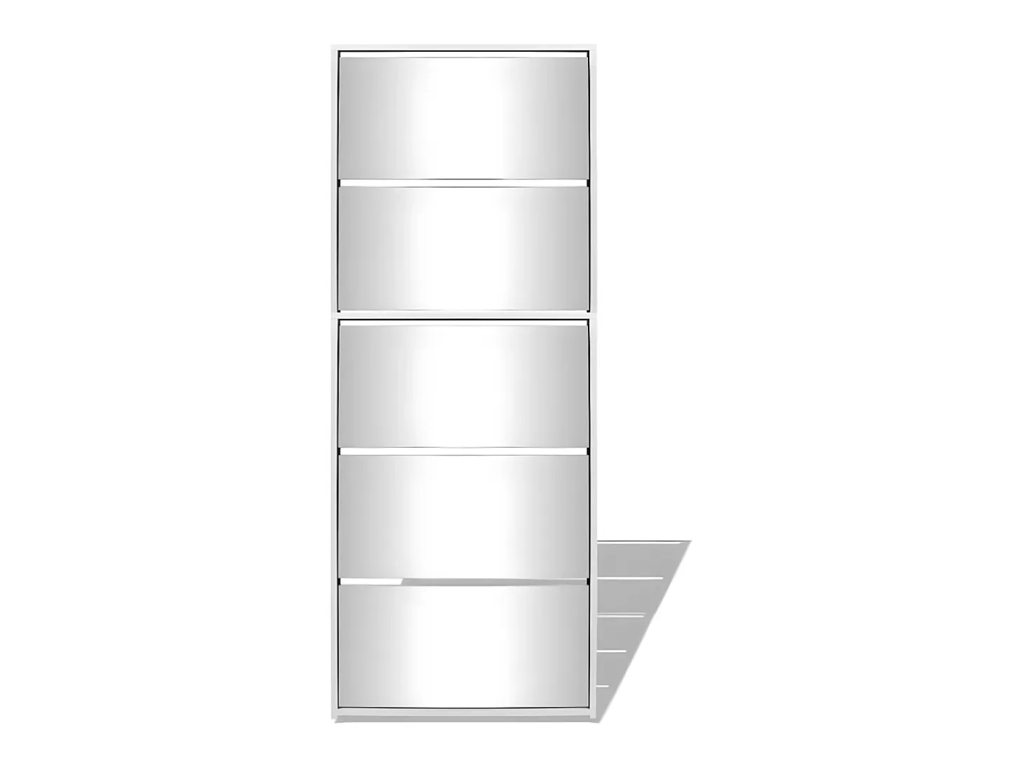 Mueble zapatero 5 cajones con espejo blanco 63x17x169,5 cm ES893198