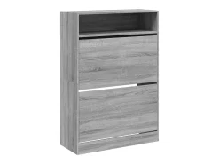 Mueble zapatero 2 cajones abatibles gris Sonoma 80x34x116 cm ES307236