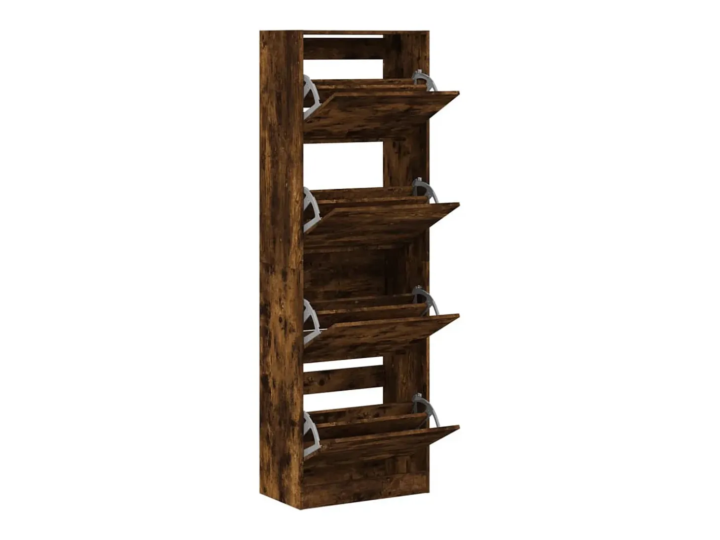 Mueble zapatero 4 cajones abatibles roble ahumado 60x34x187,5cm ES968659