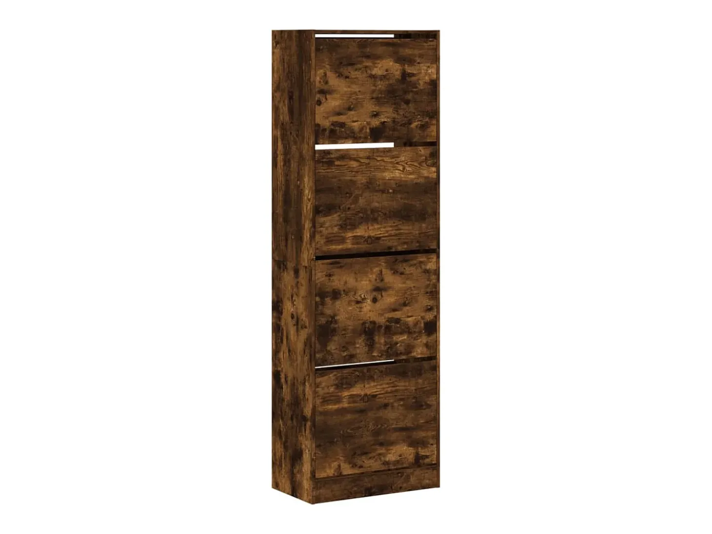 Mueble zapatero 4 cajones abatibles roble ahumado 60x34x187,5cm ES968659