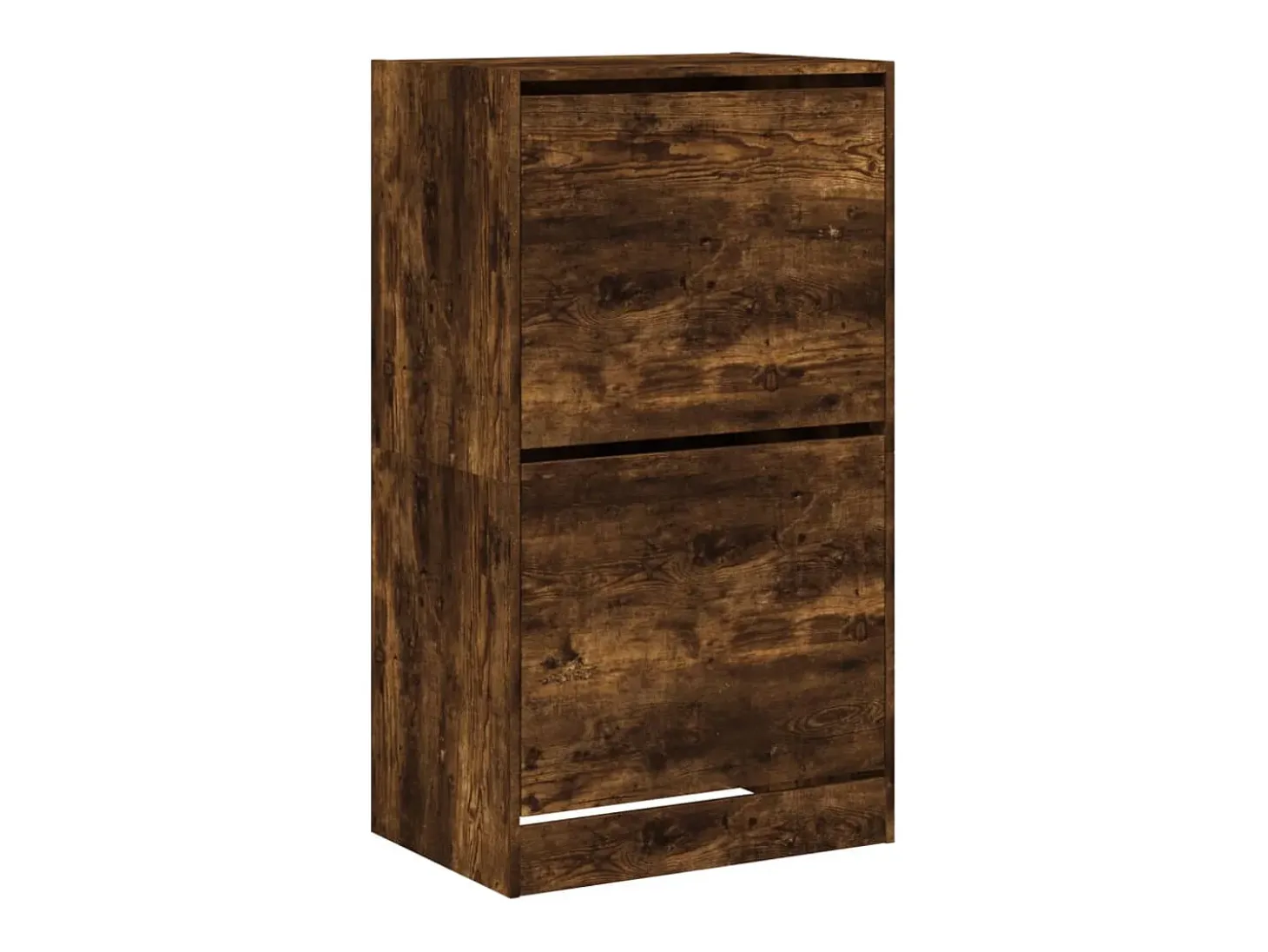 Mueble zapatero 2 cajones abatibles roble ahumado 60x42x108 cm ES218249