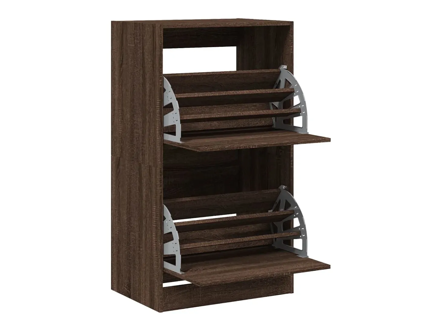 Mueble zapatero 2 cajones abatibles marrón roble 60x42x108 cm ES380056