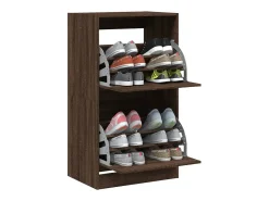 Mueble zapatero 2 cajones abatibles marrón roble 60x42x108 cm ES380056
