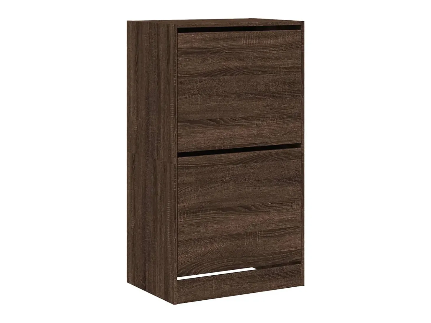 Mueble zapatero 2 cajones abatibles marrón roble 60x42x108 cm ES380056