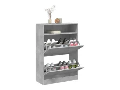 Mueble zapatero 2 cajones abatibles gris hormigón 80x34x116 cm ES731682