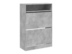 Mueble zapatero 2 cajones abatibles gris hormigón 80x34x116 cm ES731682