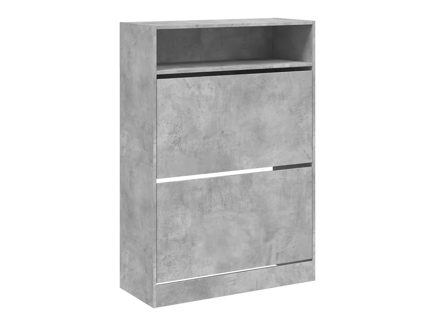 Mueble zapatero 2 cajones abatibles gris hormigón 80x34x116 cm ES731682