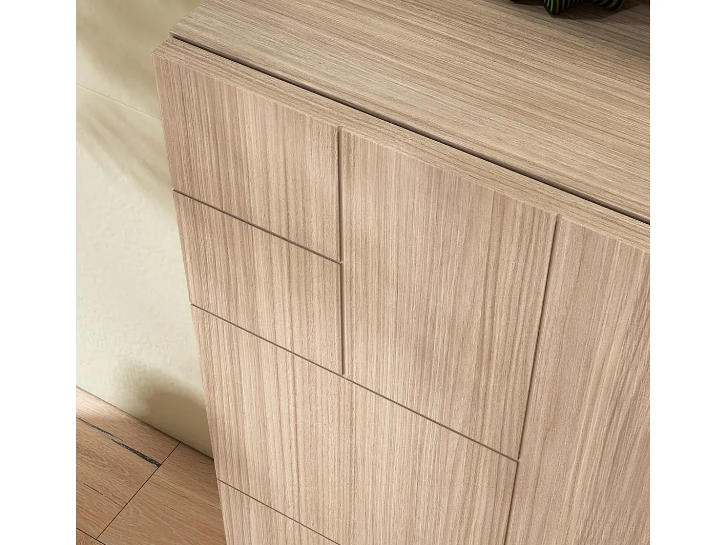 Mueble zapatero almacenaje - A87cm x L90cm x F27cm nogal claro - Bergen
