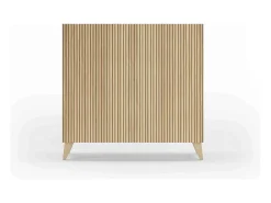 Mueble zapatero almacenaje - A87cm x L90cm x F27cm chêne puertas impresión vallado - Sunne