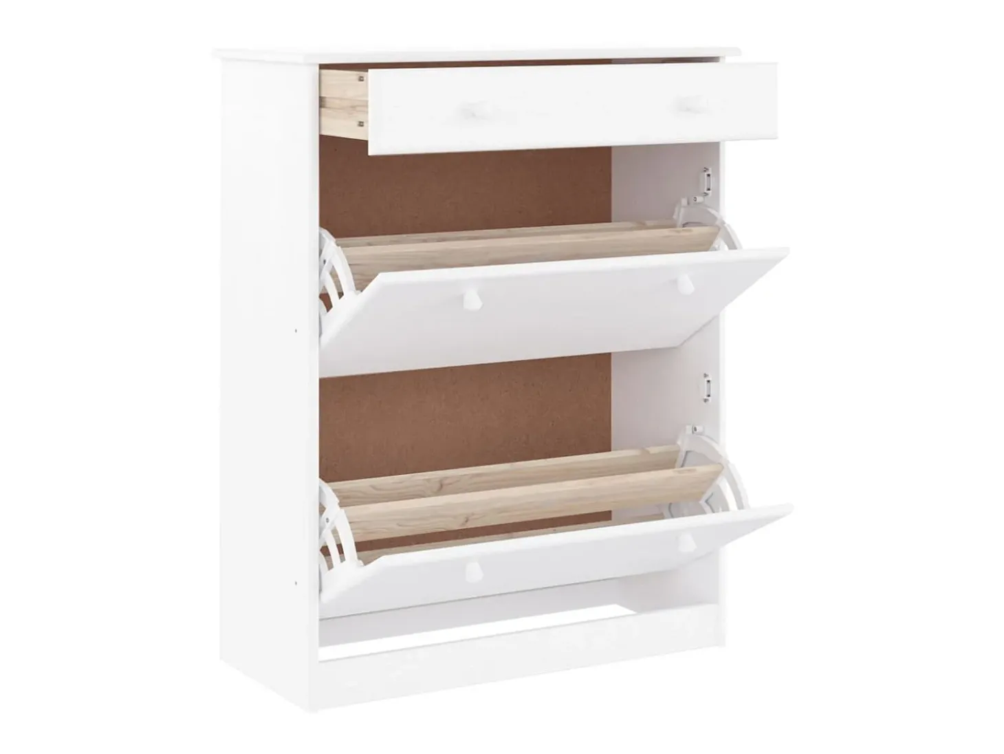 Mueble zapatero ALTA madera maciza de pino blanco 77x35x96 cm ES491419