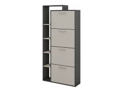 Mueble zapatero antracita/gris 80x24.2x166.1 orlando