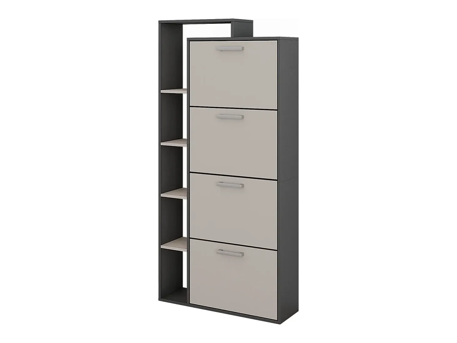 Mueble zapatero antracita/gris 80x24.2x166.1 orlando