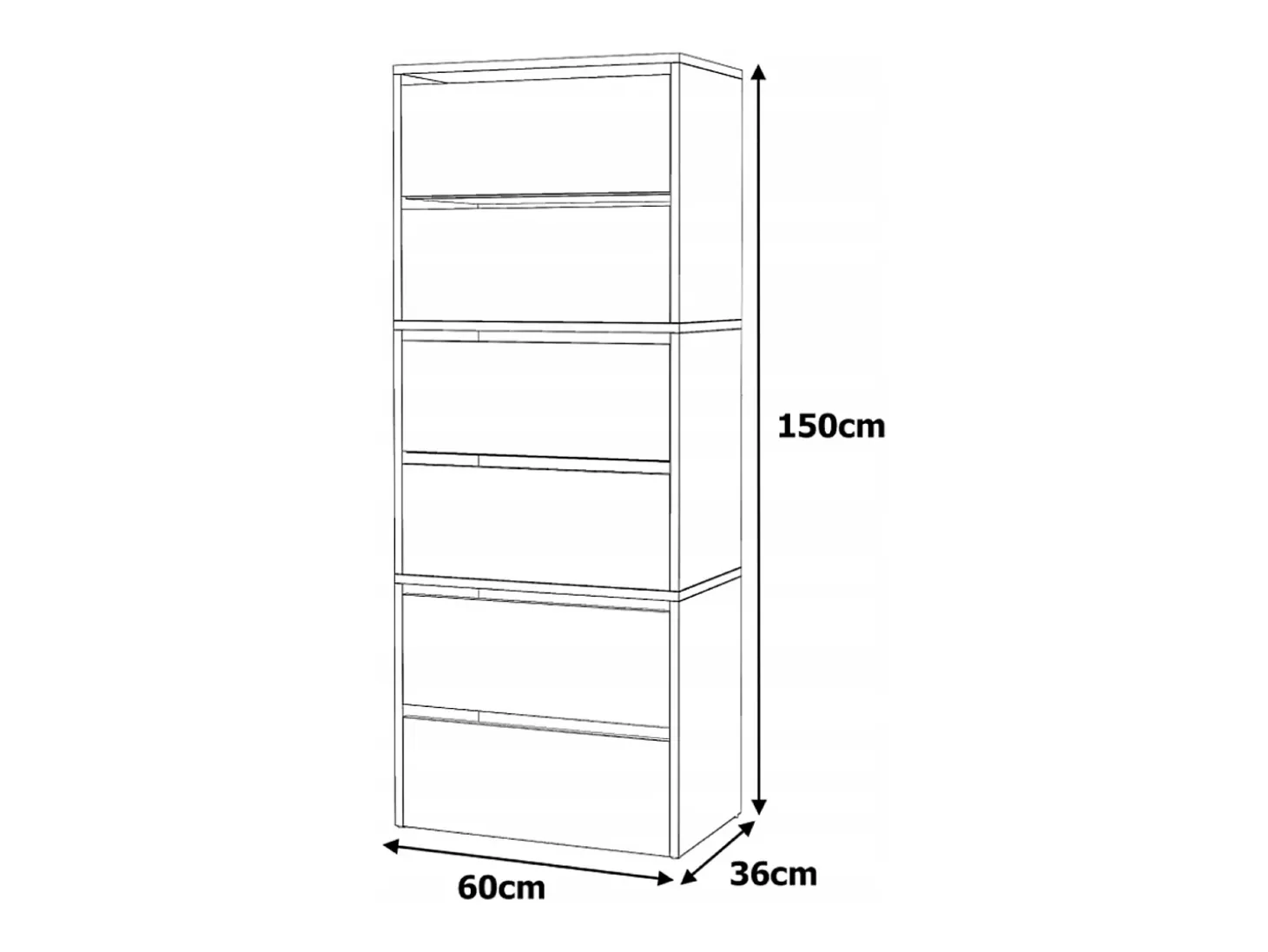Mueble Zapatero Blanco Mate 60x36x150 cm – Estantería de Almacenamiento para la Entrada Estilo Loft