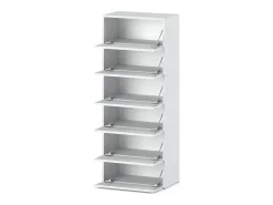 Mueble Zapatero Blanco Mate 60x36x150 cm – Estantería de Almacenamiento para la Entrada Estilo Loft
