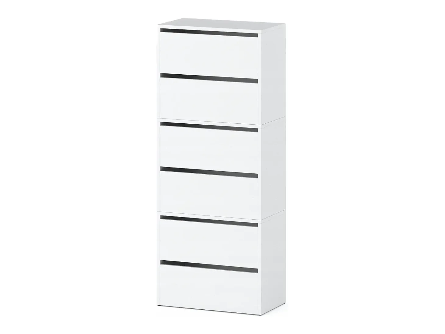 Mueble Zapatero Blanco Mate 60x36x150 cm – Estantería de Almacenamiento para la Entrada Estilo Loft