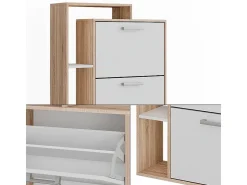 Mueble zapatero blanco/sonoma 80x24.2x166.1 orlando