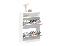 Mueble zapatero con 2 cajones abatibles blanco 80x34x116 cm ES749663