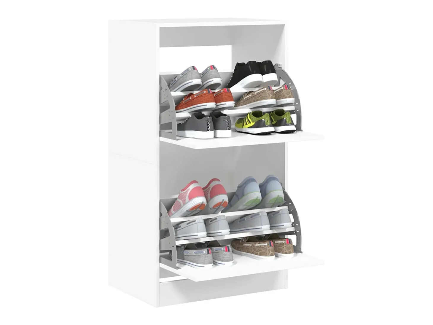 Mueble zapatero con 2 cajones abatibles blanco 60x42x108 cm ES465834