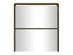 Mueble zapatero con espejo 2 niveles roble ahumado 63x17x67 cm ES249212