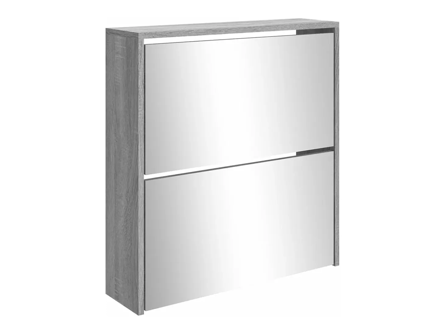 Mueble zapatero con espejo 2 niveles gris Sonoma 63x17x67 cm ES277316