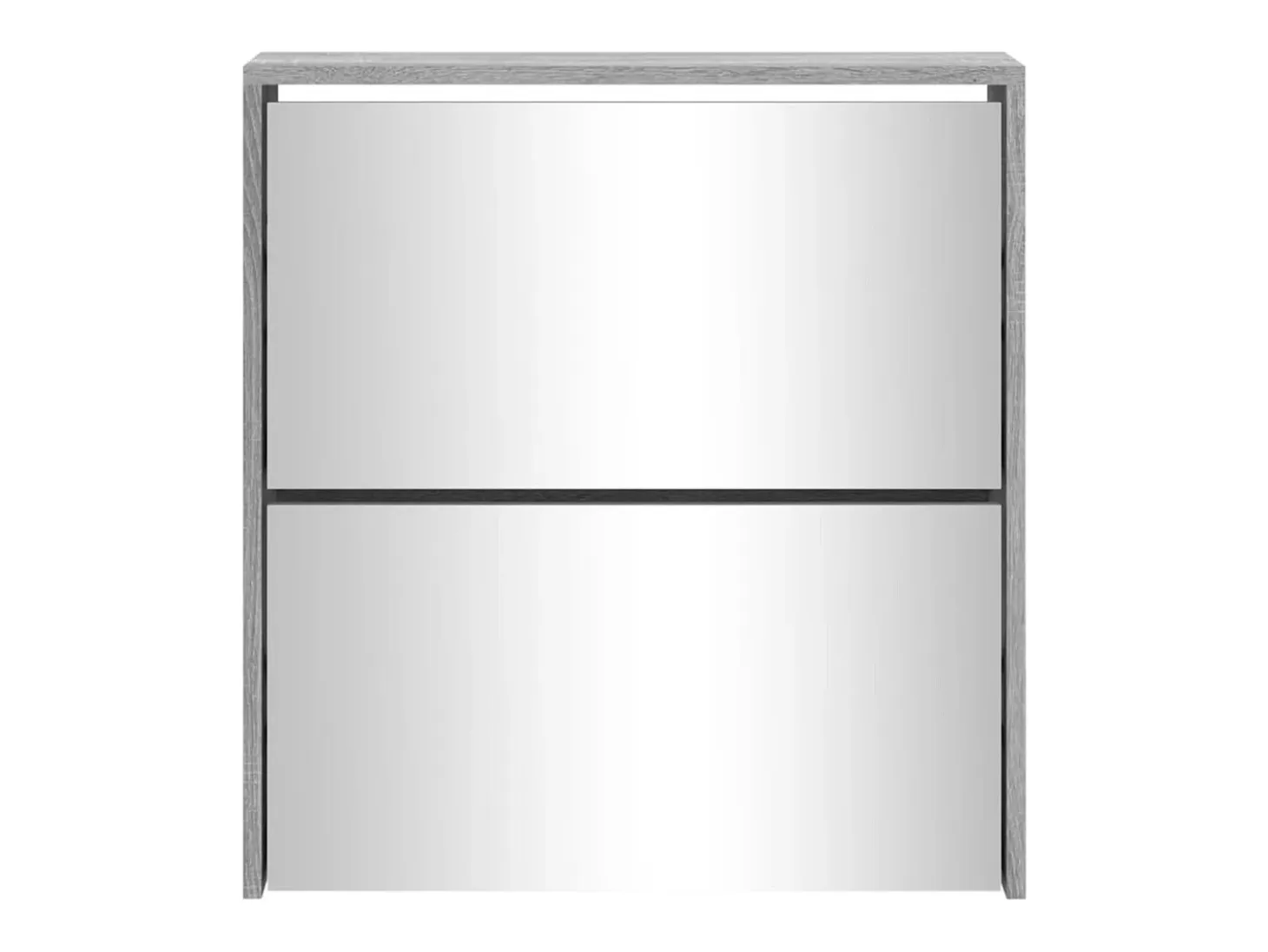 Mueble zapatero con espejo 2 niveles gris Sonoma 63x17x67 cm ES277316