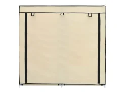 Mueble zapatero con funda de tela color crema 115x28x110 cm ES977274