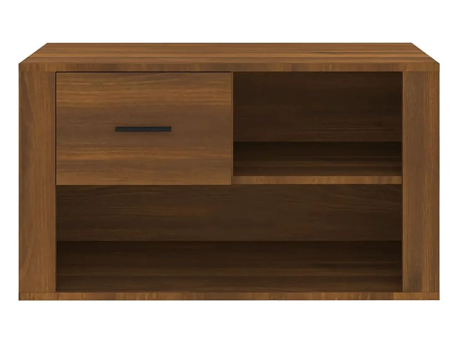 Mueble zapatero contrachapada color marrón roble 80x35x45 cm ES896944