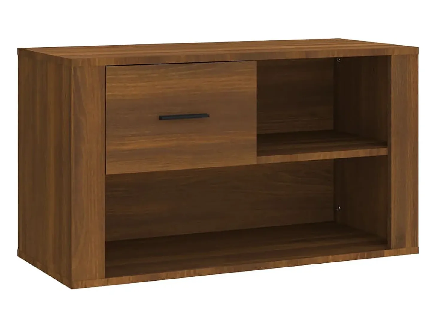 Mueble zapatero contrachapada color marrón roble 80x35x45 cm ES896944