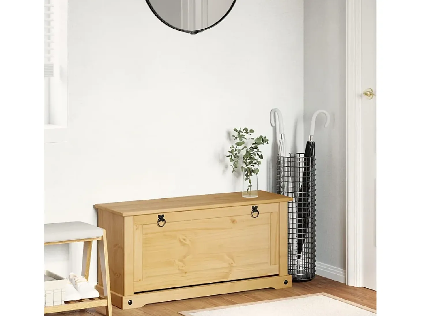 Mueble zapatero Corona madera maciza de pino 99x32x47 cm ES408505