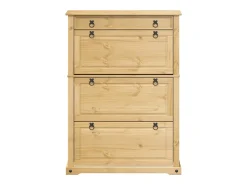 Mueble zapatero Corona madera maciza de pino 99x32x138 cm ES159669
