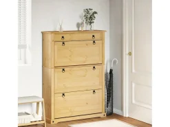 Mueble zapatero Corona madera maciza de pino 99x32x138 cm ES159669