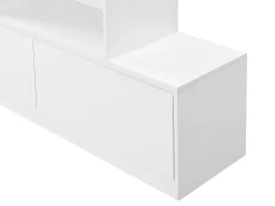 Mueble zapatero de 2 puertas y 6 compartimentos con luces LED en MDF - Blanco - LOVILA