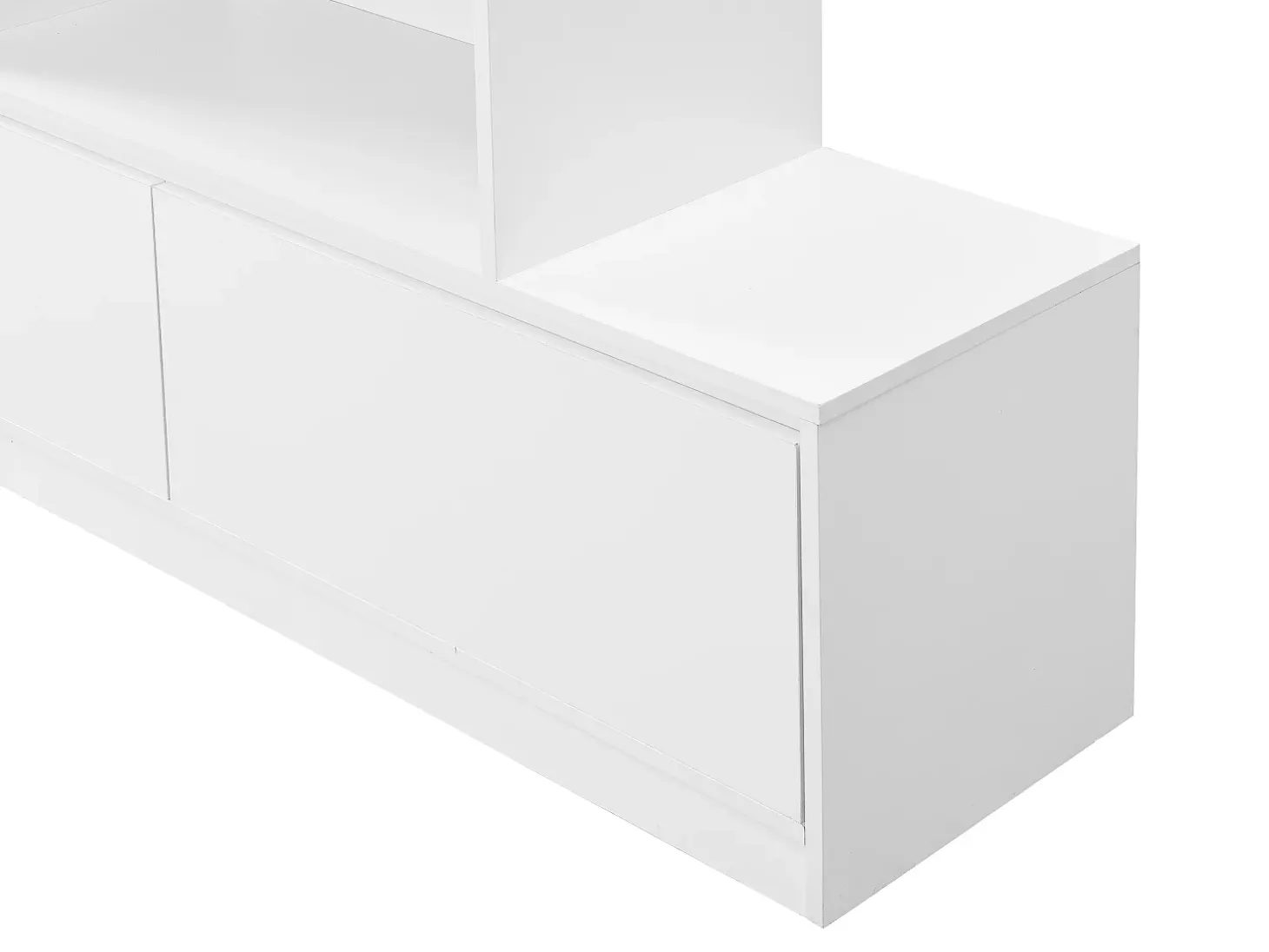 Mueble zapatero de 2 puertas y 6 compartimentos con luces LED en MDF - Blanco - LOVILA